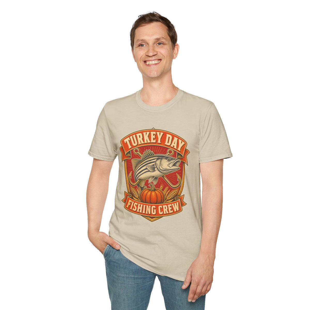 Turkey Day Fishing Crew T-Shirt – Thanksgiving Fishing Shirt