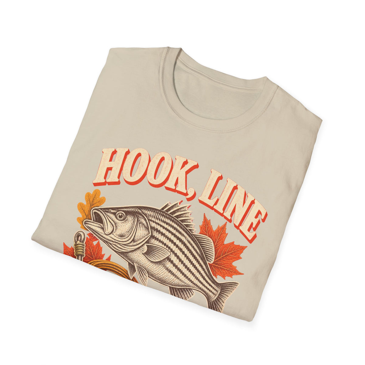 Hook, Line & Thankful Fishing Thanksgiving T-Shirt