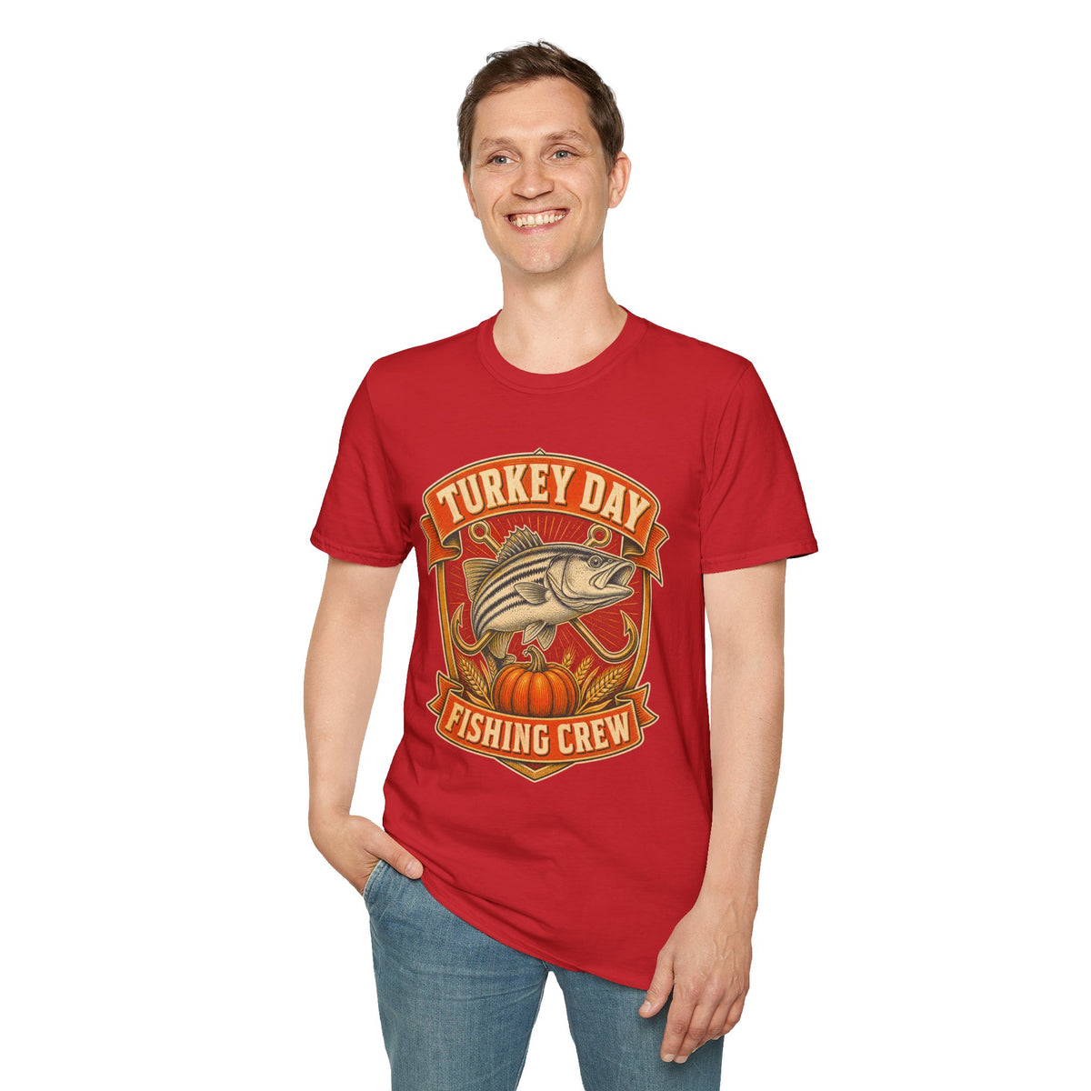 Turkey Day Fishing Crew T-Shirt – Thanksgiving Fishing Shirt