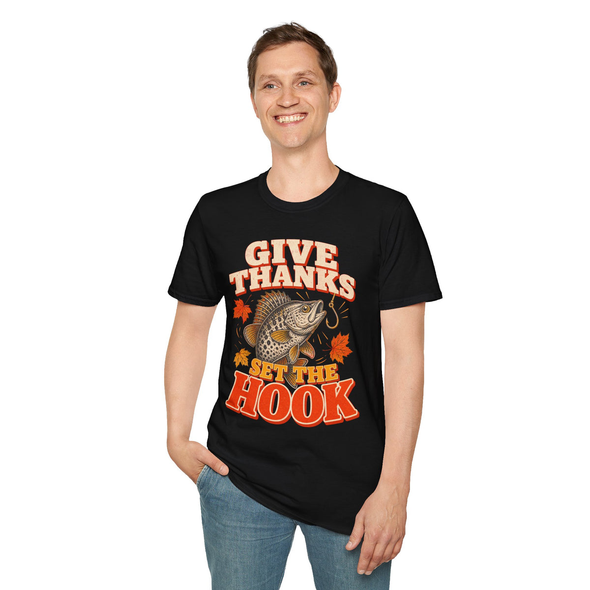 Give Thanks, Set the Hook Thanksgiving Fishing T-Shirt