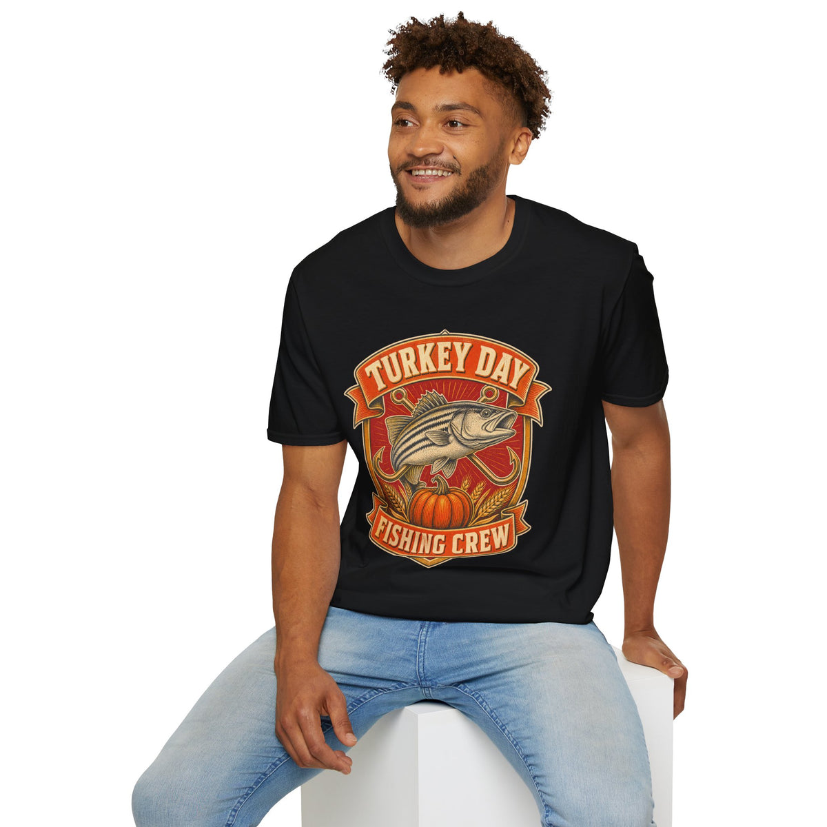 Turkey Day Fishing Crew T-Shirt – Thanksgiving Fishing Shirt