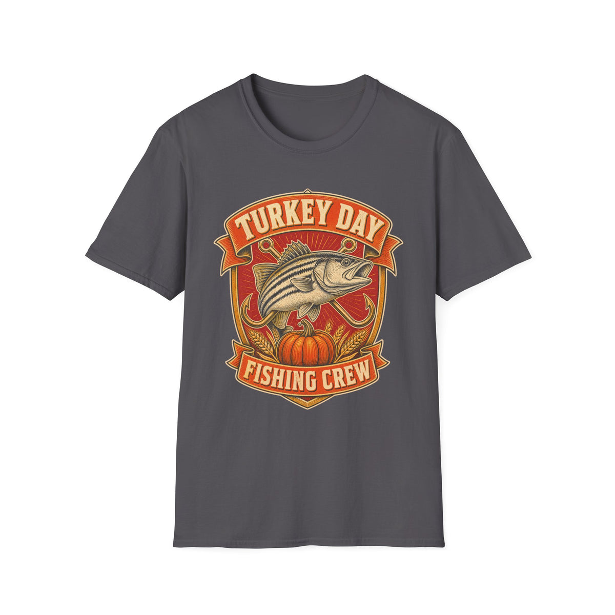 Turkey Day Fishing Crew T-Shirt – Thanksgiving Fishing Shirt