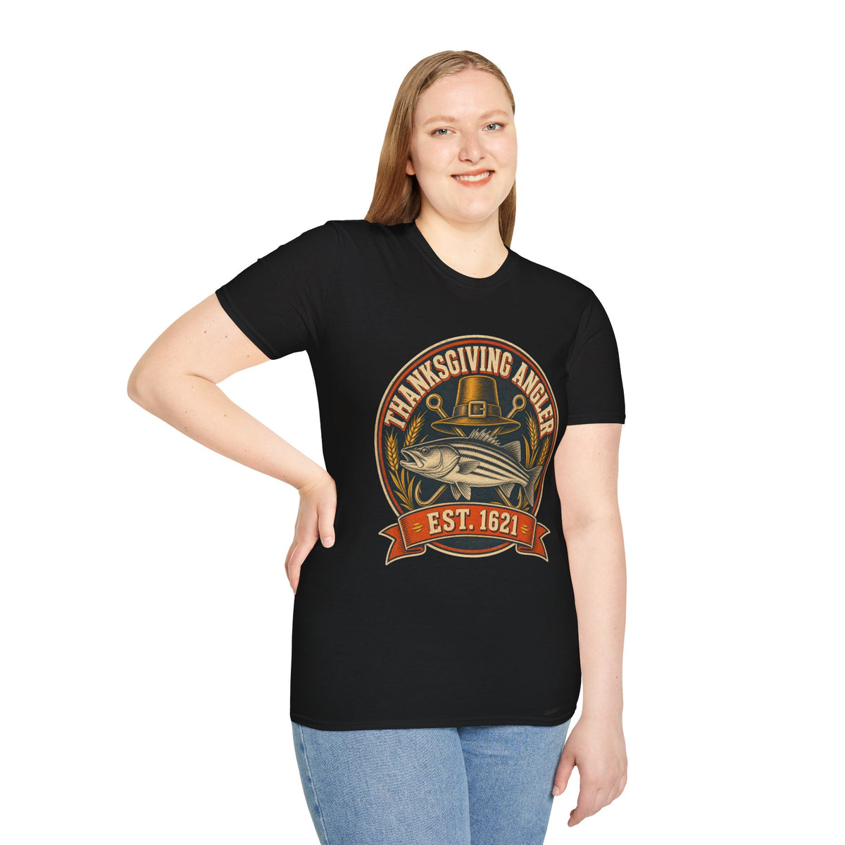 Thanksgiving Angler Est. 1621 Fishing T-Shirt