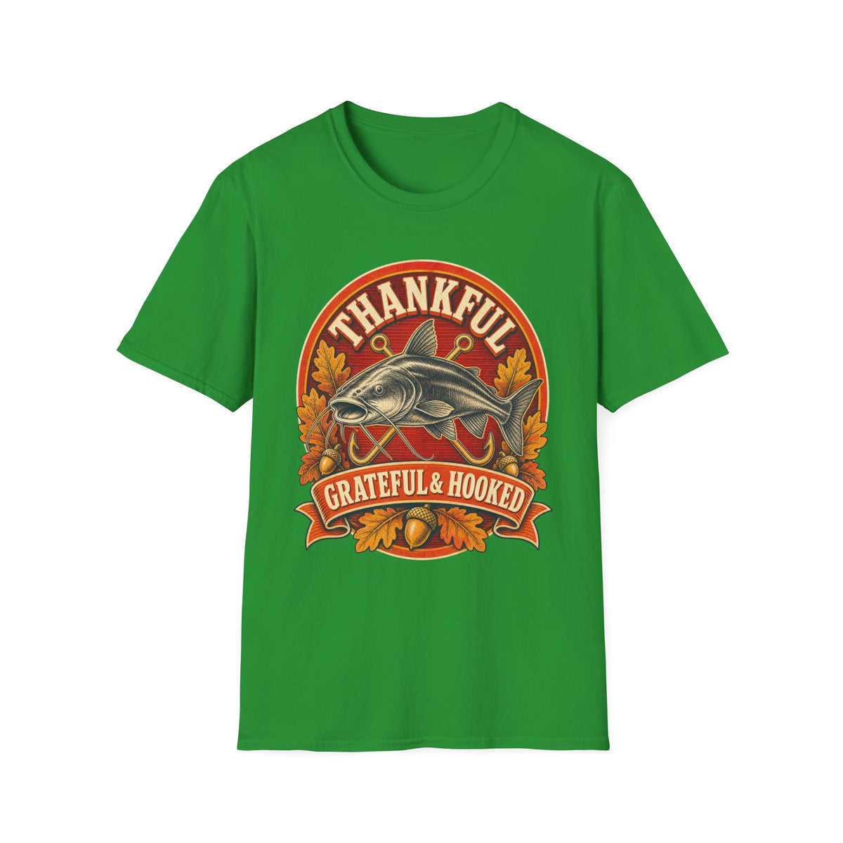 Thankful Grateful & Hooked Fishing T-Shirt