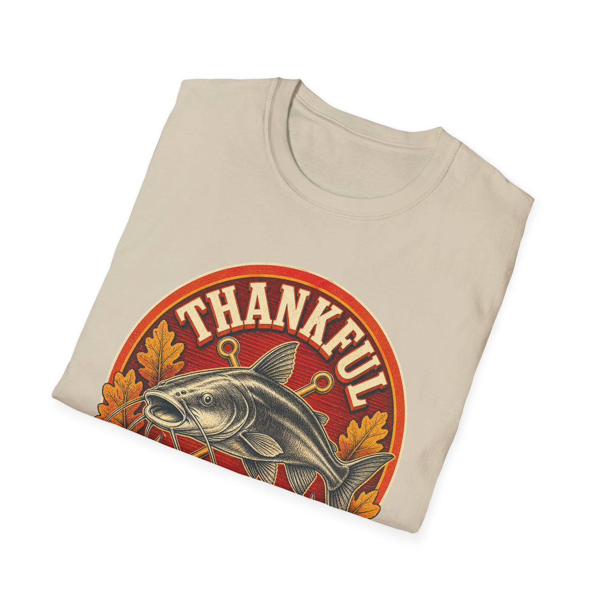 Thankful Grateful & Hooked Fishing T-Shirt