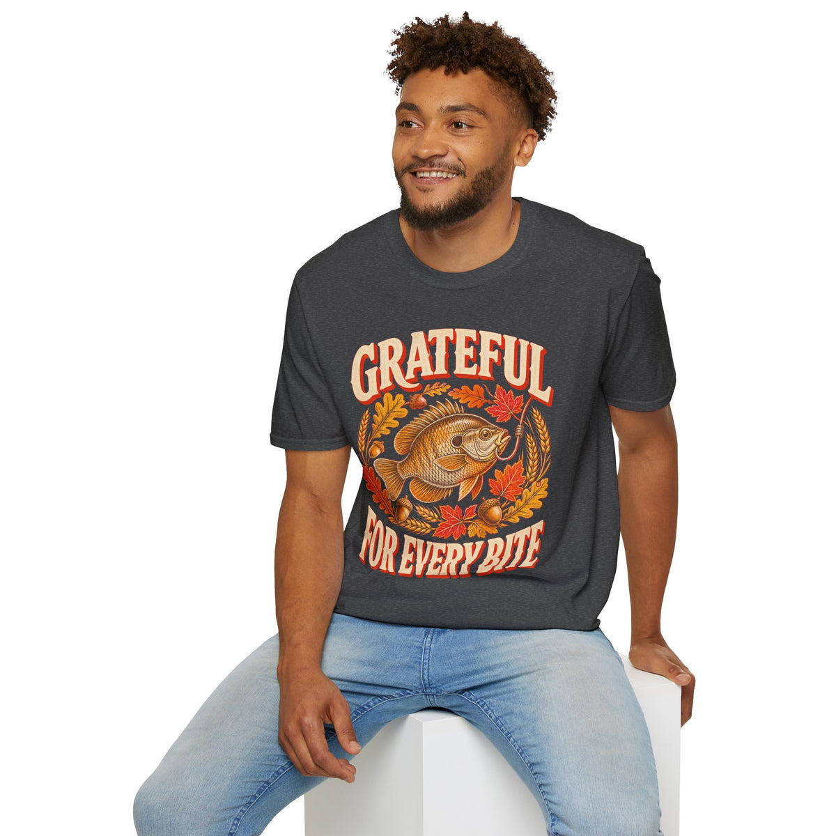 Grateful for Every Bite Fish Thanksgiving T-Shirt