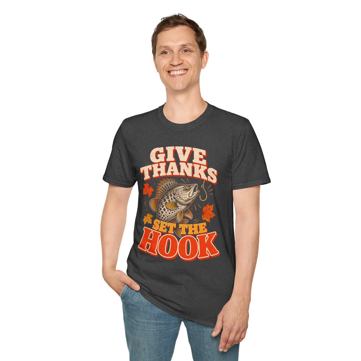 Give Thanks, Set the Hook Thanksgiving Fishing T-Shirt