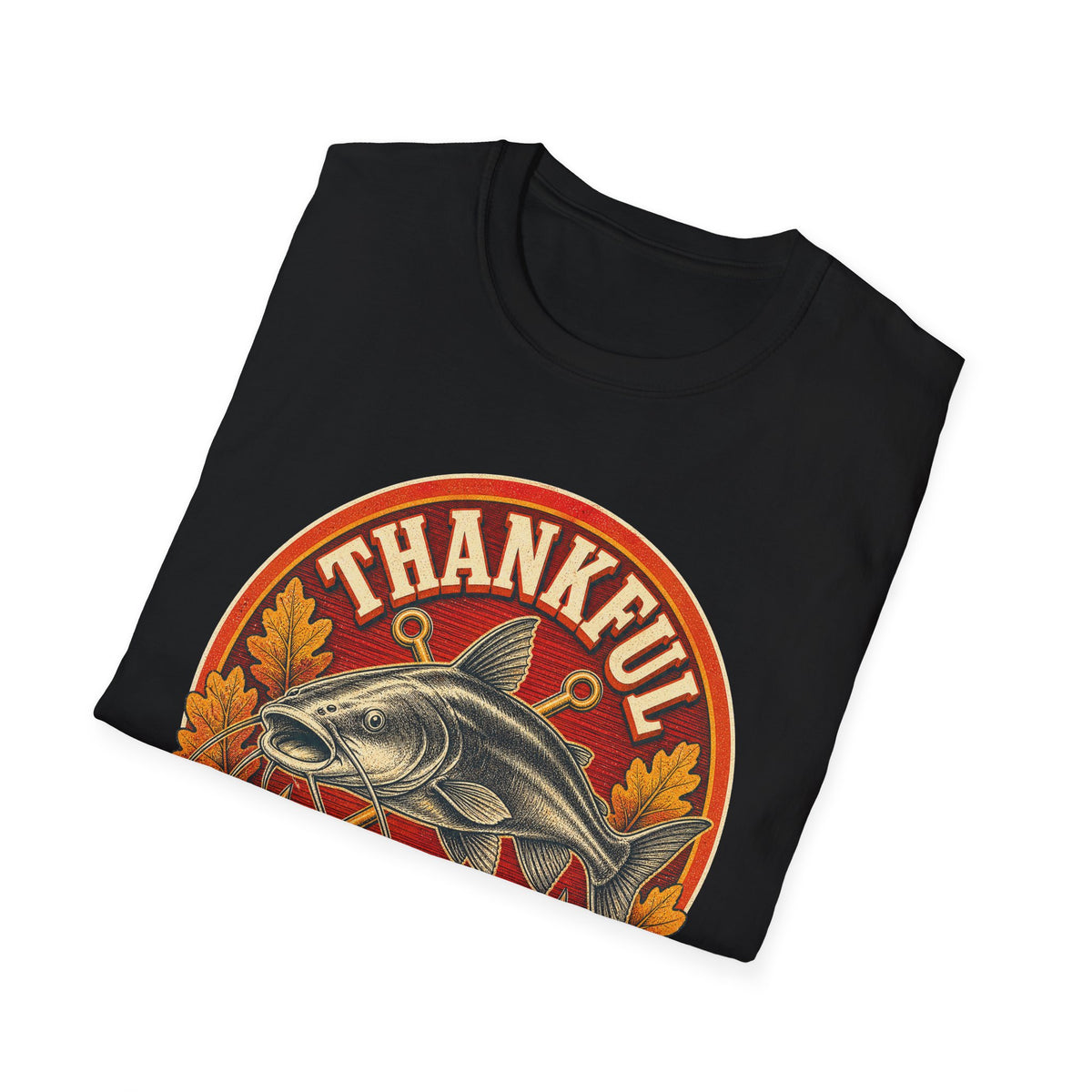 Thankful Grateful & Hooked Fishing T-Shirt