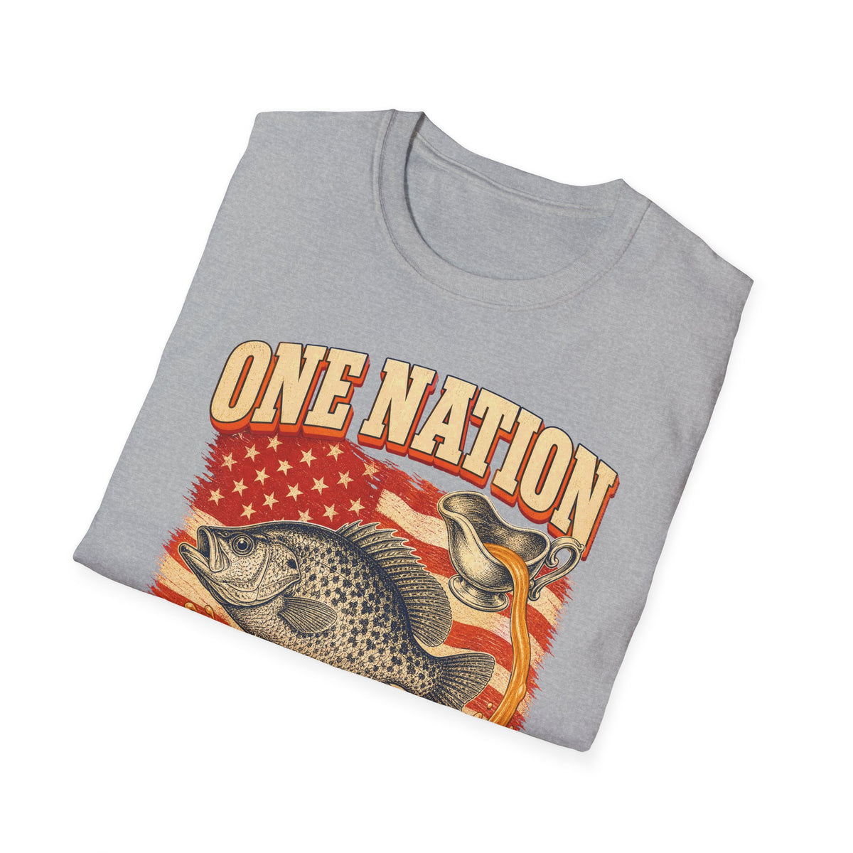 One Nation Under Gravy Funny Fish Thanksgiving T-Shirt