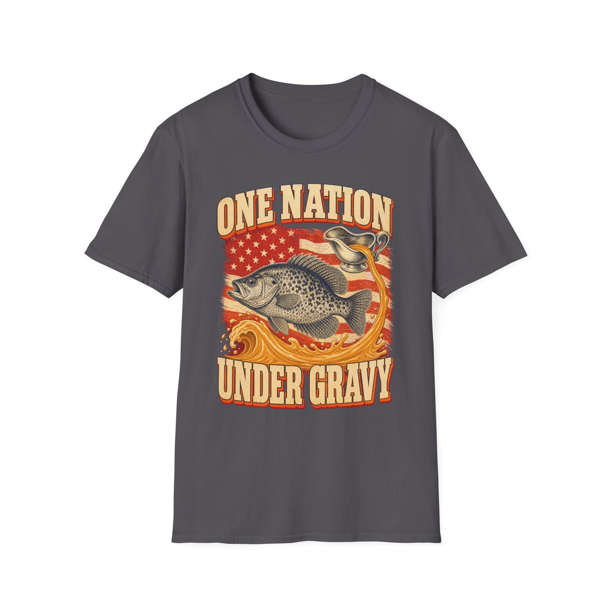One Nation Under Gravy Funny Fish Thanksgiving T-Shirt