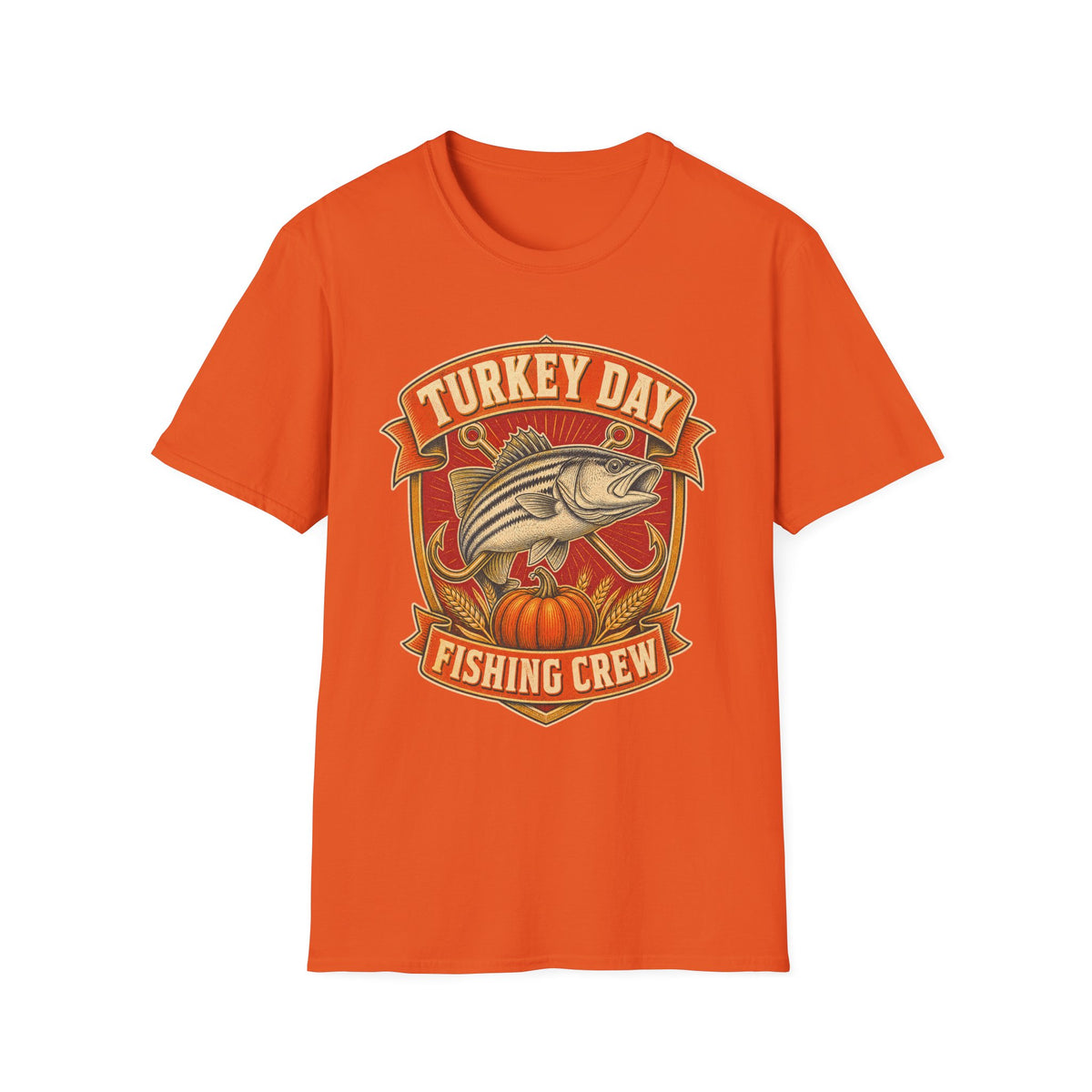 Turkey Day Fishing Crew T-Shirt – Thanksgiving Fishing Shirt