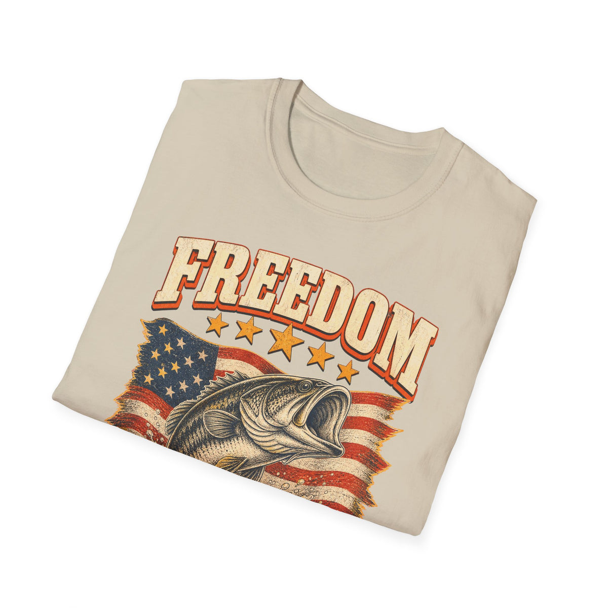 Freedom Family & Fishing American Flag T-Shirt
