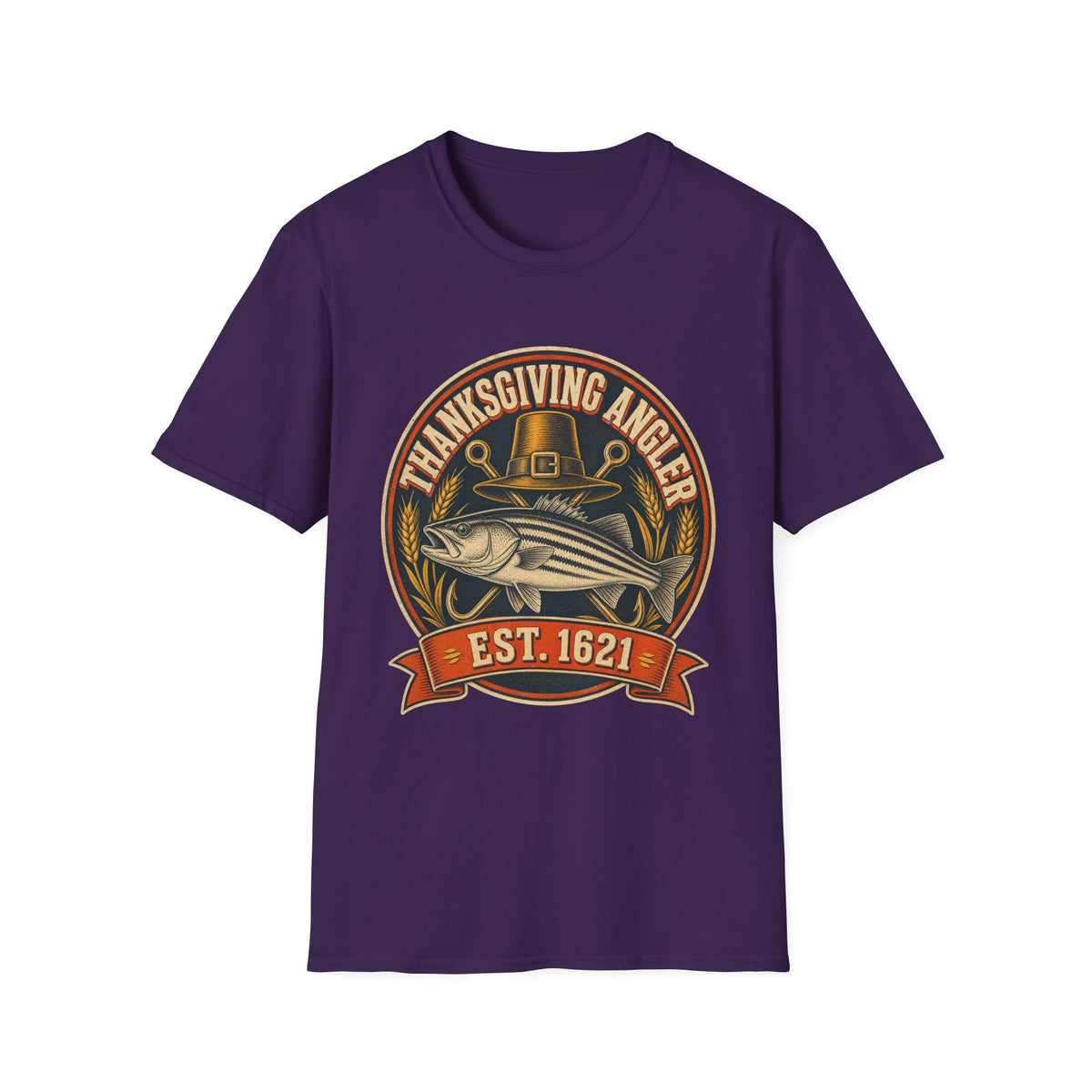 Thanksgiving Angler Est. 1621 Fishing T-Shirt