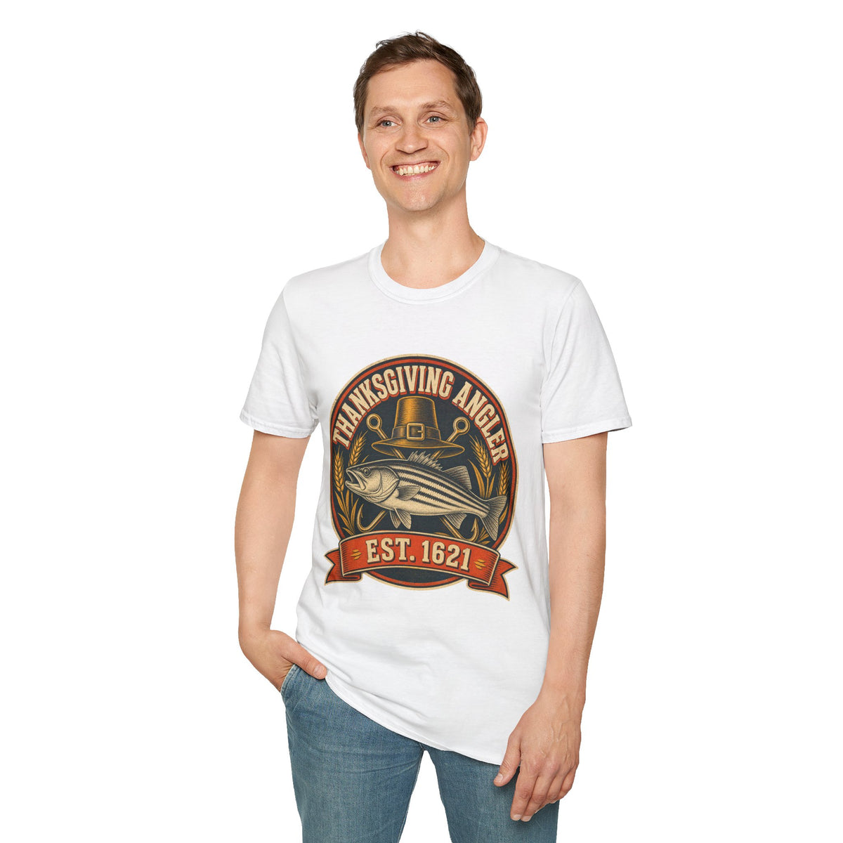 Thanksgiving Angler Est. 1621 Fishing T-Shirt