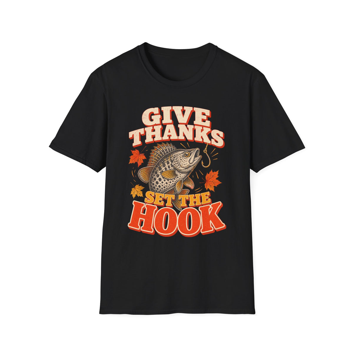 Give Thanks, Set the Hook Thanksgiving Fishing T-Shirt