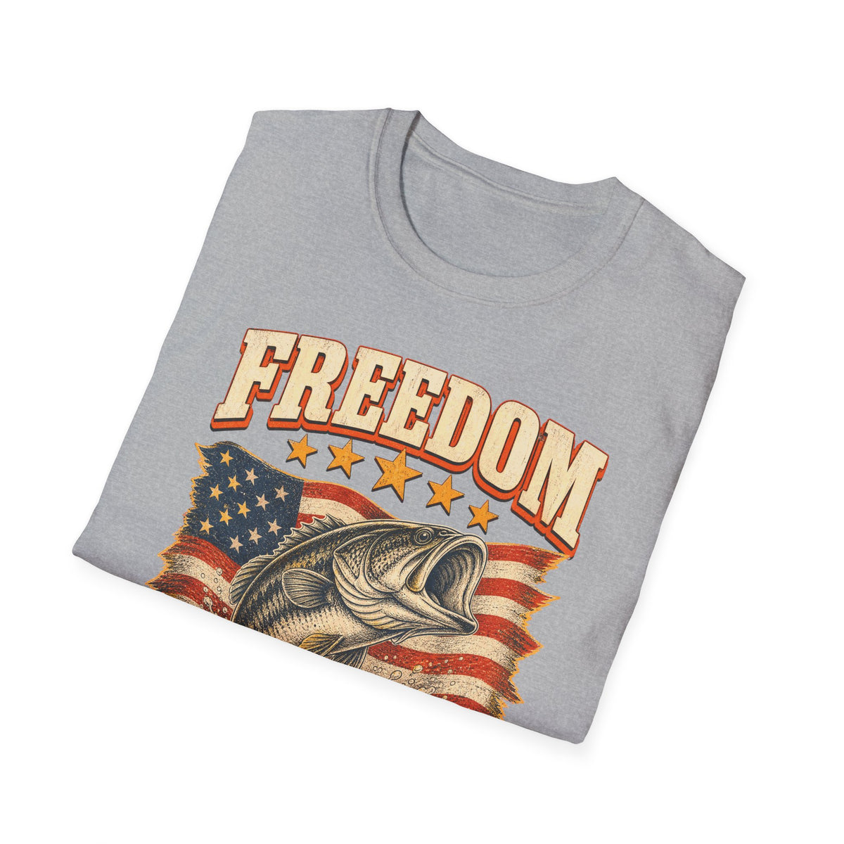 Freedom Family & Fishing American Flag T-Shirt