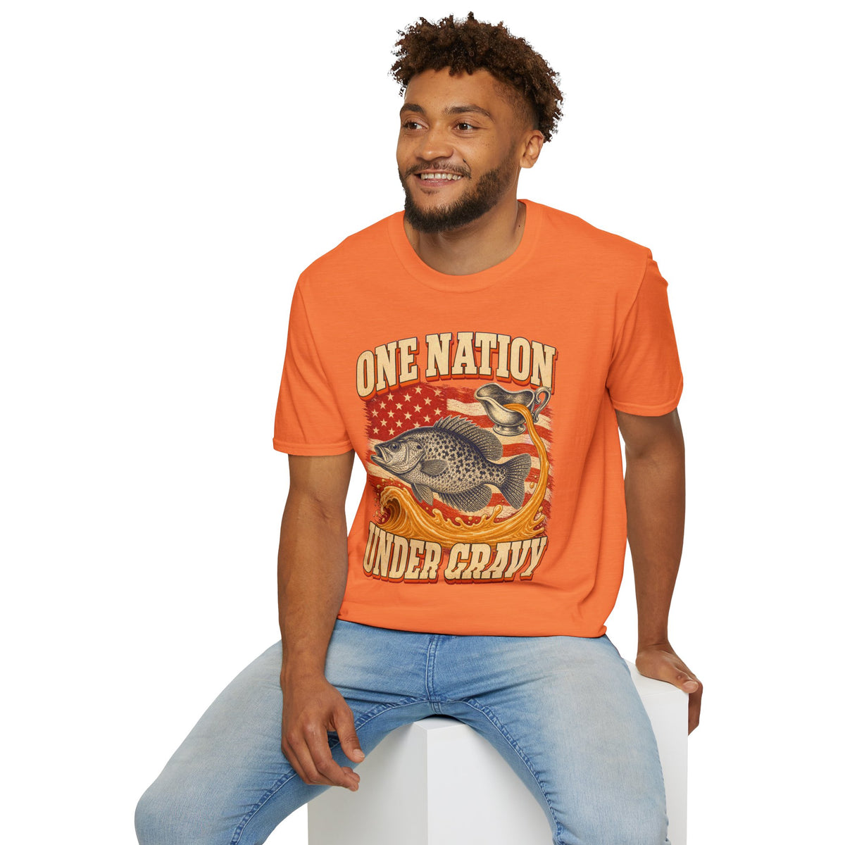 One Nation Under Gravy Funny Fish Thanksgiving T-Shirt