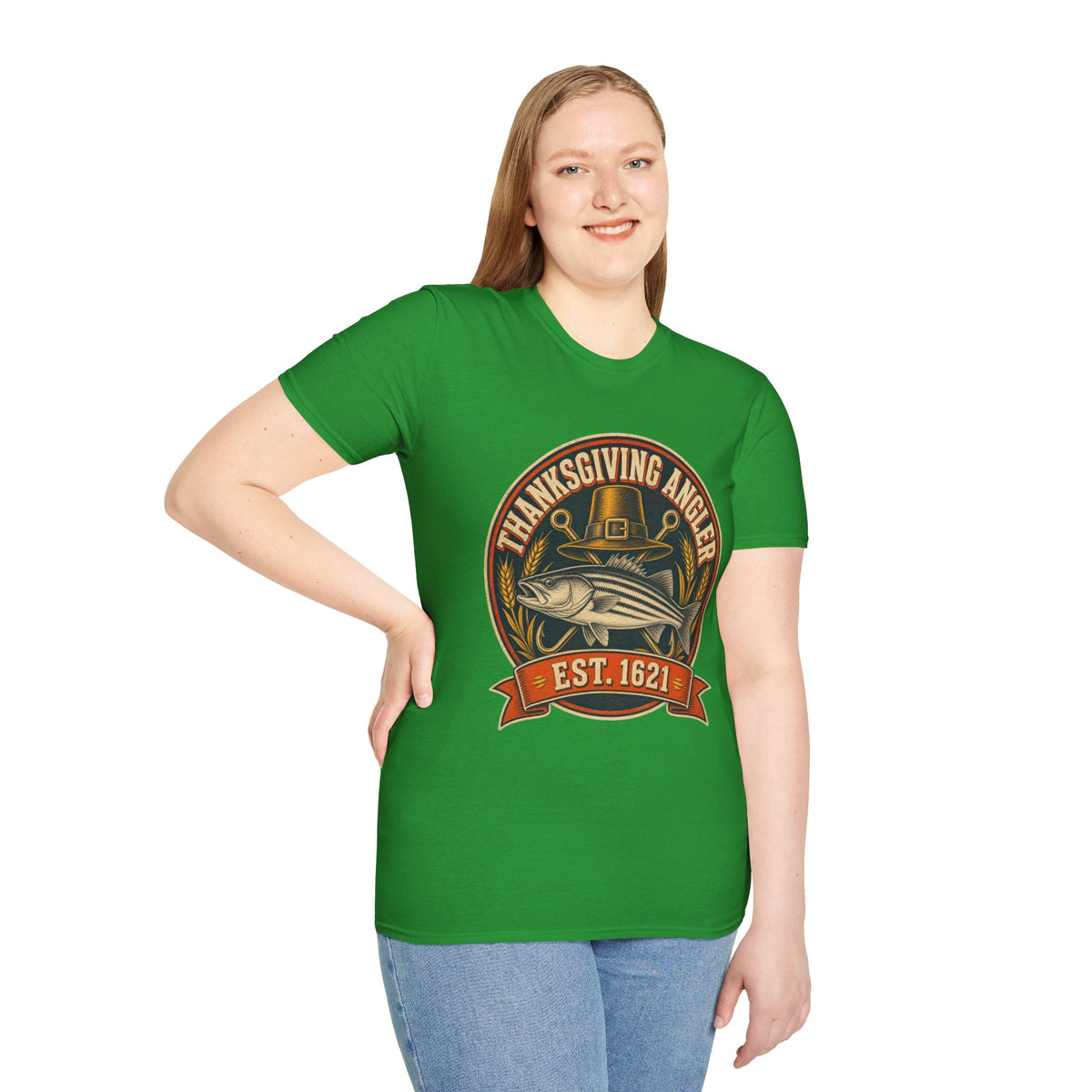 Thanksgiving Angler Est. 1621 Fishing T-Shirt