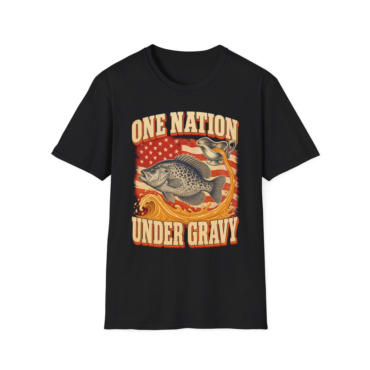 One Nation Under Gravy Funny Fish Thanksgiving T-Shirt