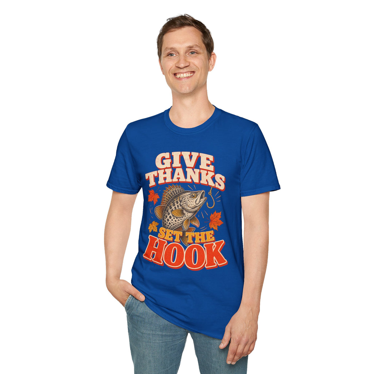 Give Thanks, Set the Hook Thanksgiving Fishing T-Shirt