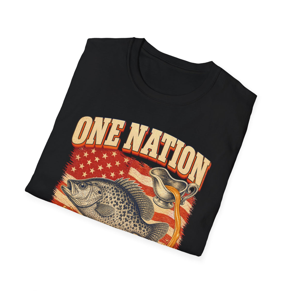 One Nation Under Gravy Funny Fish Thanksgiving T-Shirt