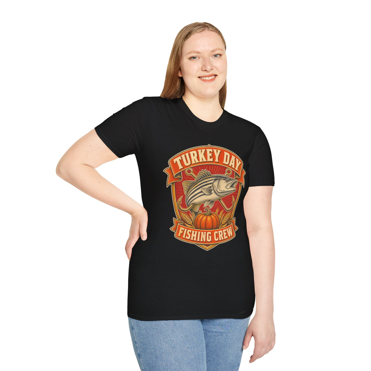 Turkey Day Fishing Crew T-Shirt – Thanksgiving Fishing Shirt