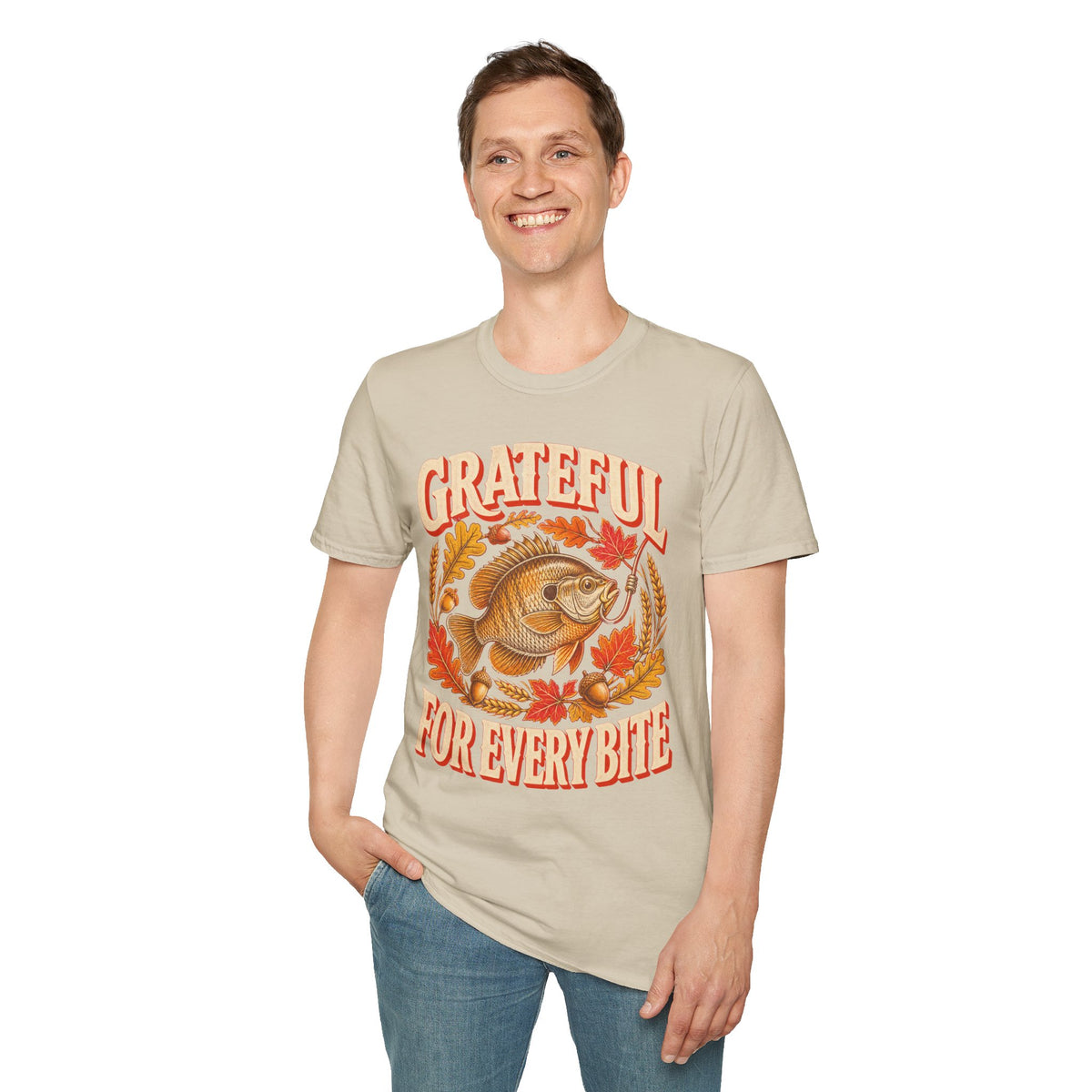 Grateful for Every Bite Fish Thanksgiving T-Shirt
