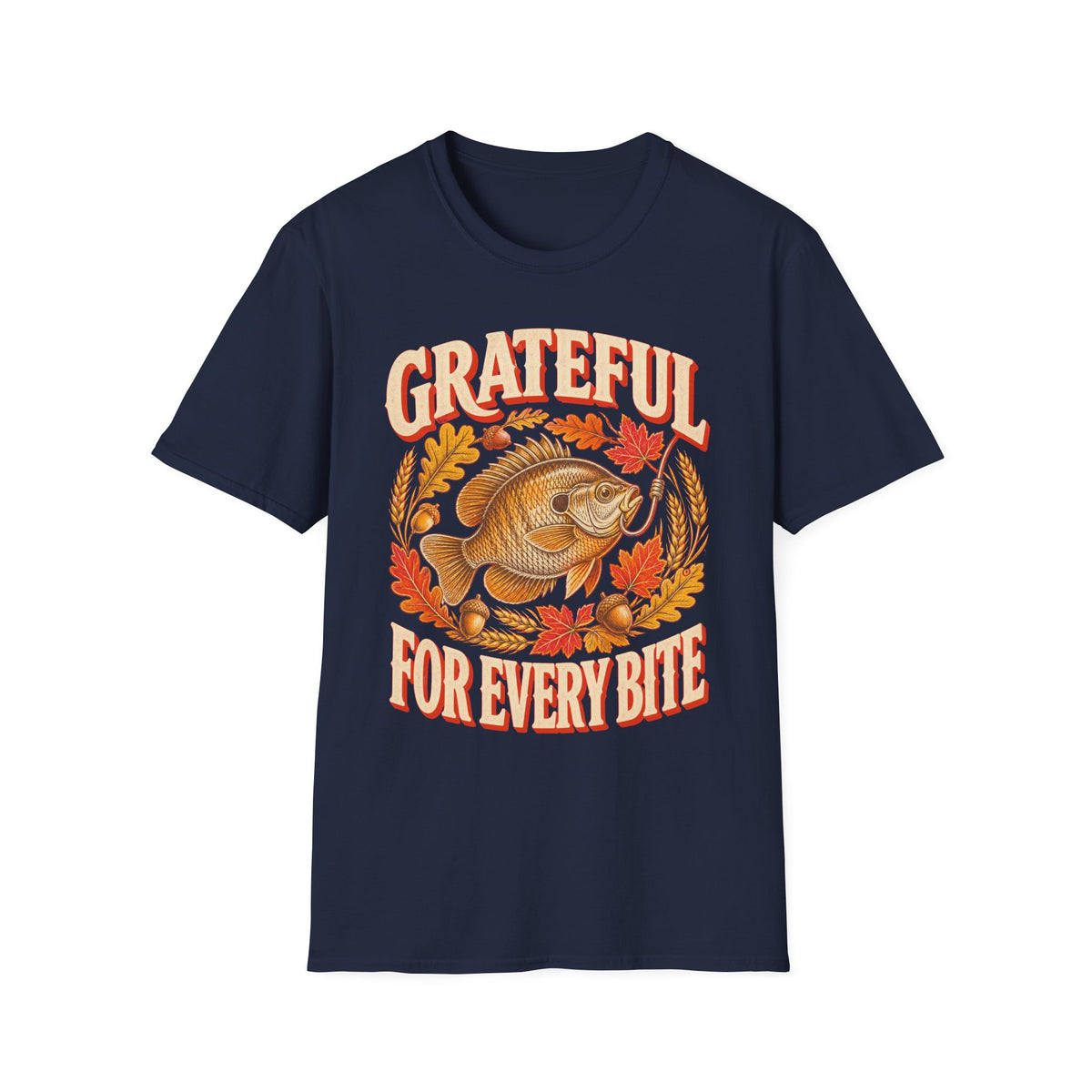 Grateful for Every Bite Fish Thanksgiving T-Shirt