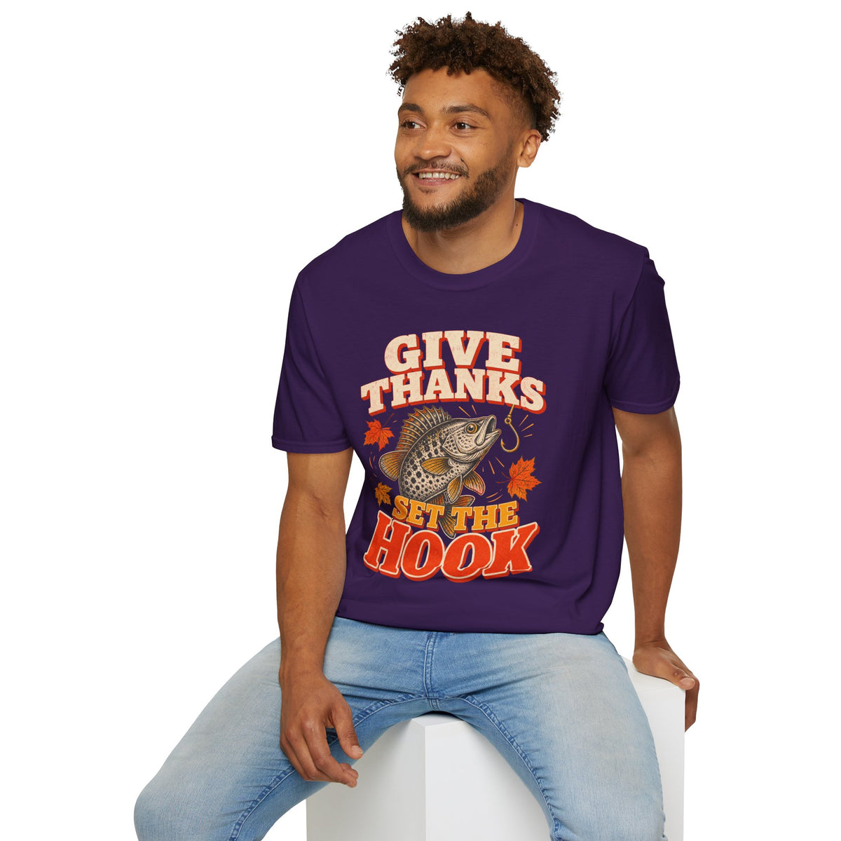 Give Thanks, Set the Hook Thanksgiving Fishing T-Shirt
