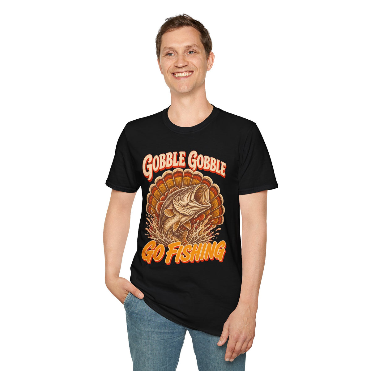 Gobble Gobble Go Fishing Turkey Hunting T-Shirt