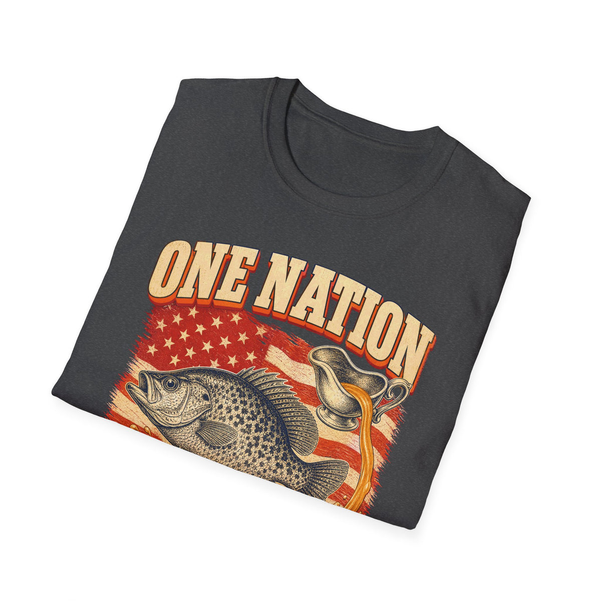 One Nation Under Gravy Funny Fish Thanksgiving T-Shirt