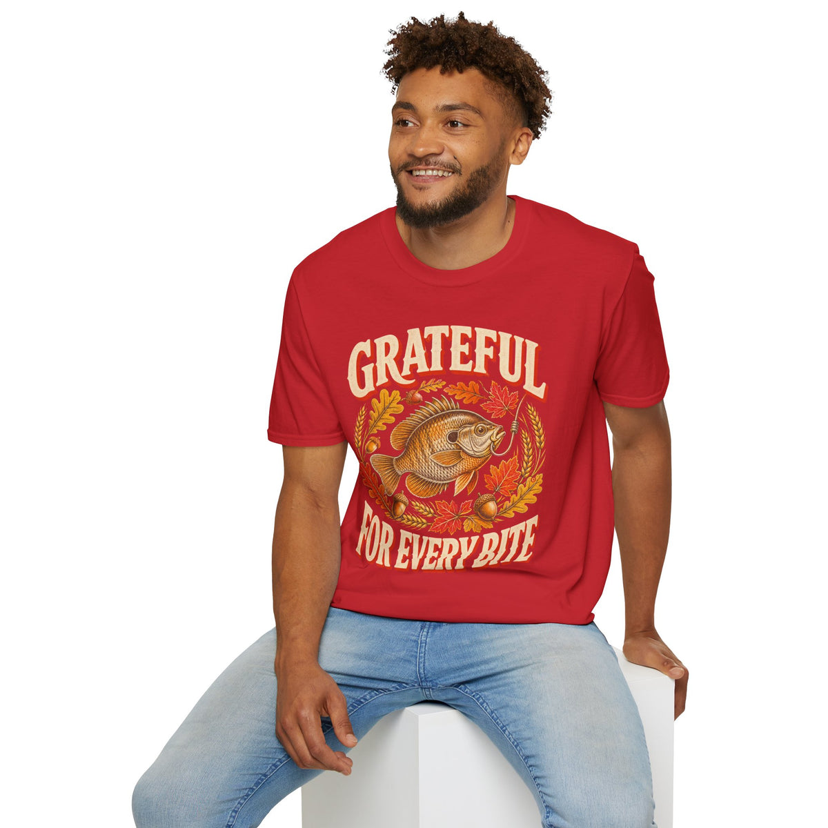 Grateful for Every Bite Fish Thanksgiving T-Shirt