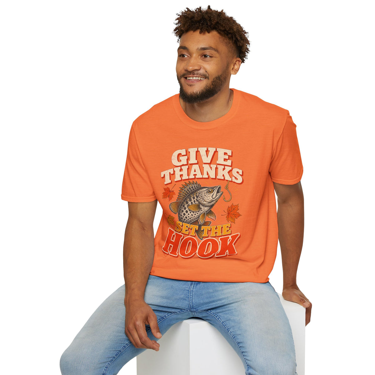 Give Thanks, Set the Hook Thanksgiving Fishing T-Shirt