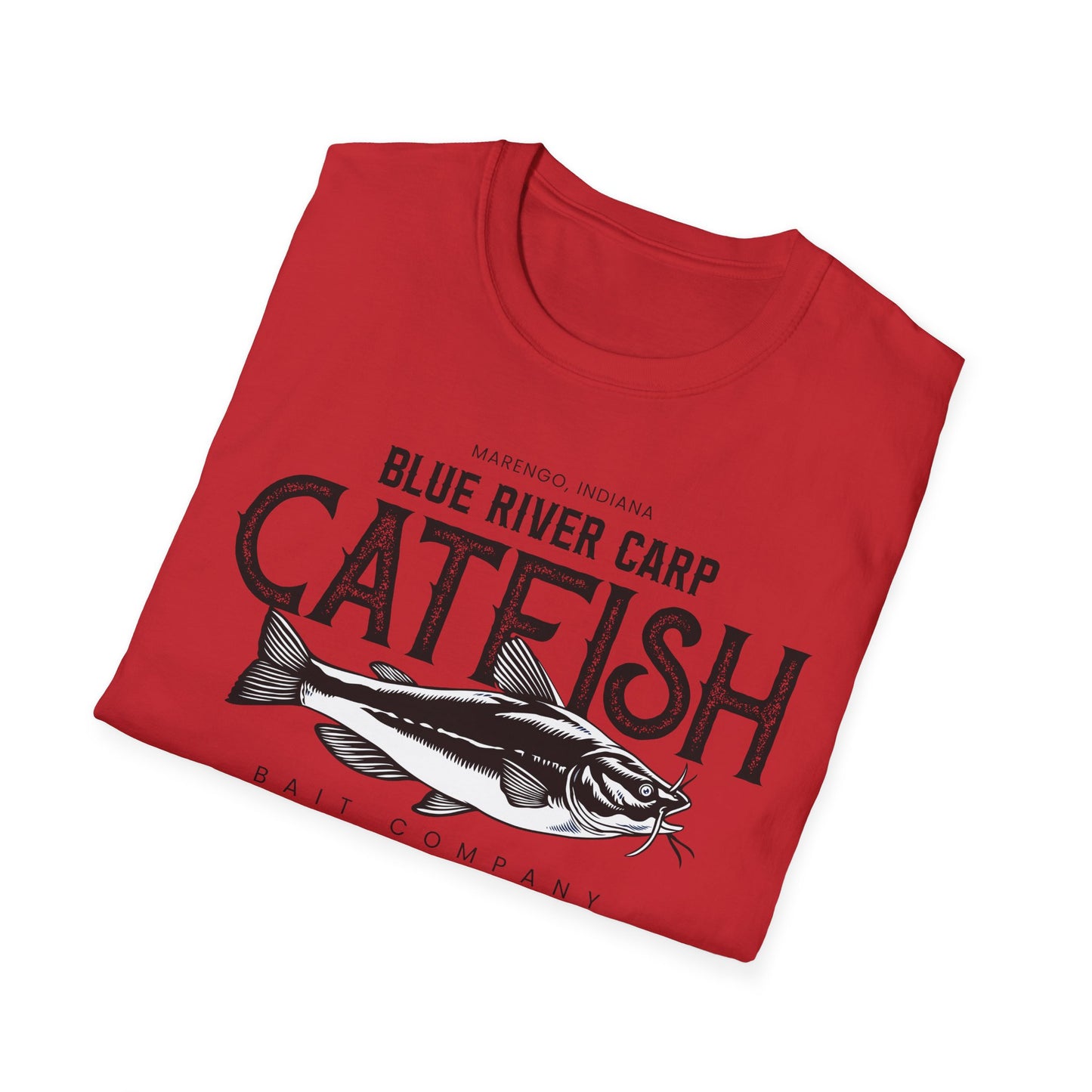 Blue River Carp - Unisex Softstyle T-Shirt (Bk Lettering)