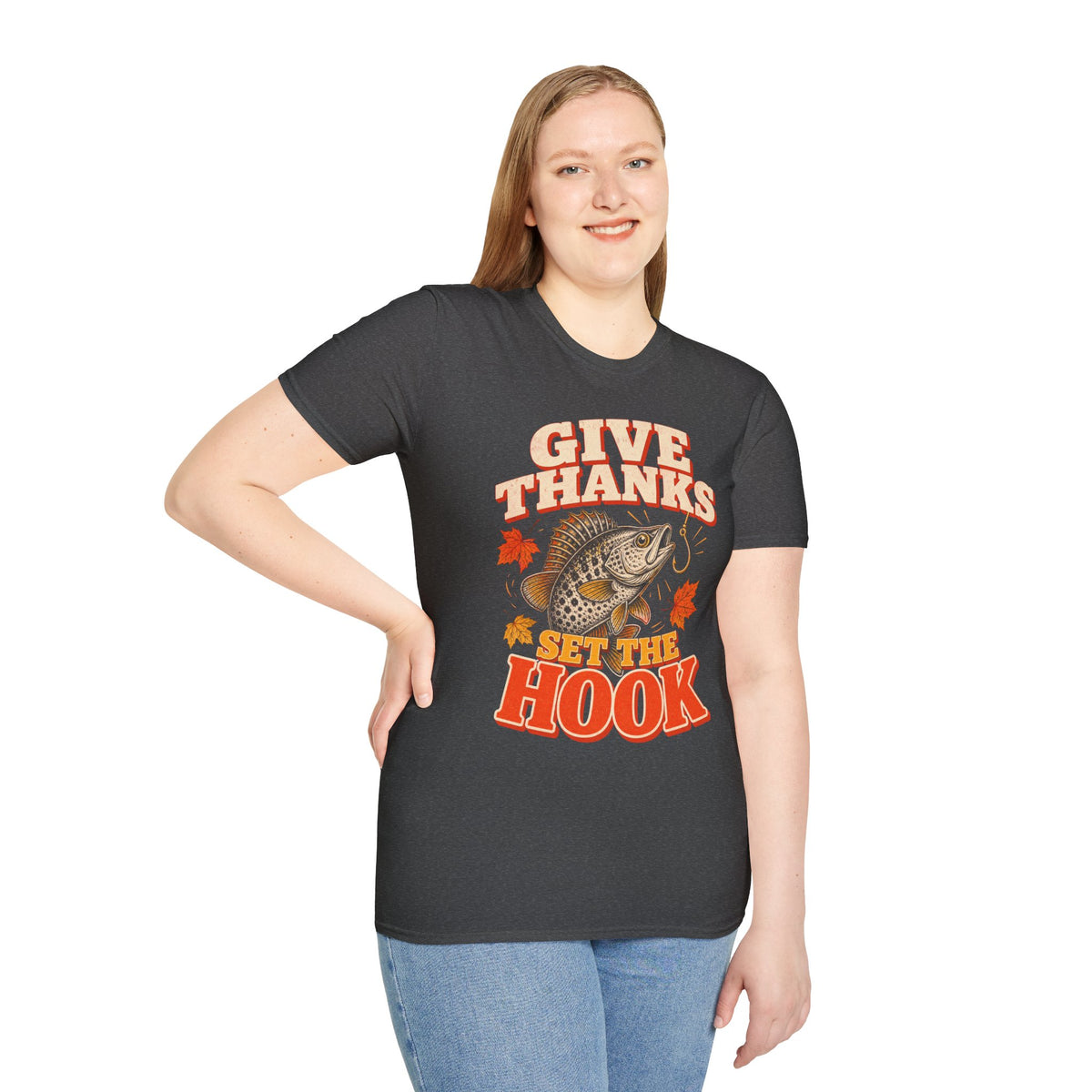 Give Thanks, Set the Hook Thanksgiving Fishing T-Shirt
