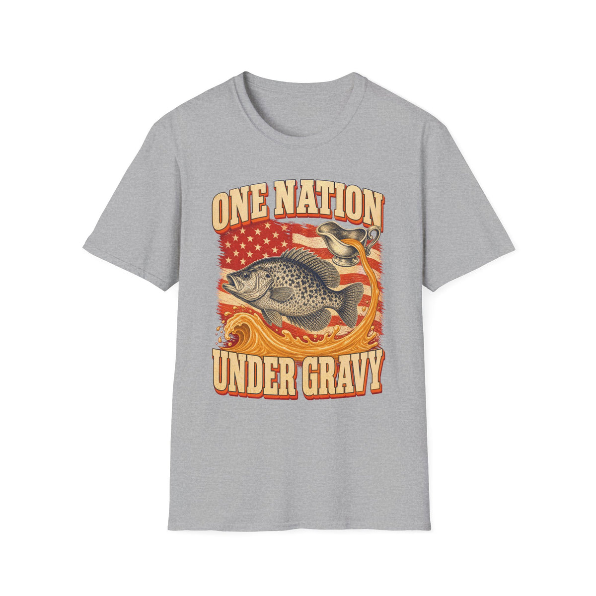 One Nation Under Gravy Funny Fish Thanksgiving T-Shirt