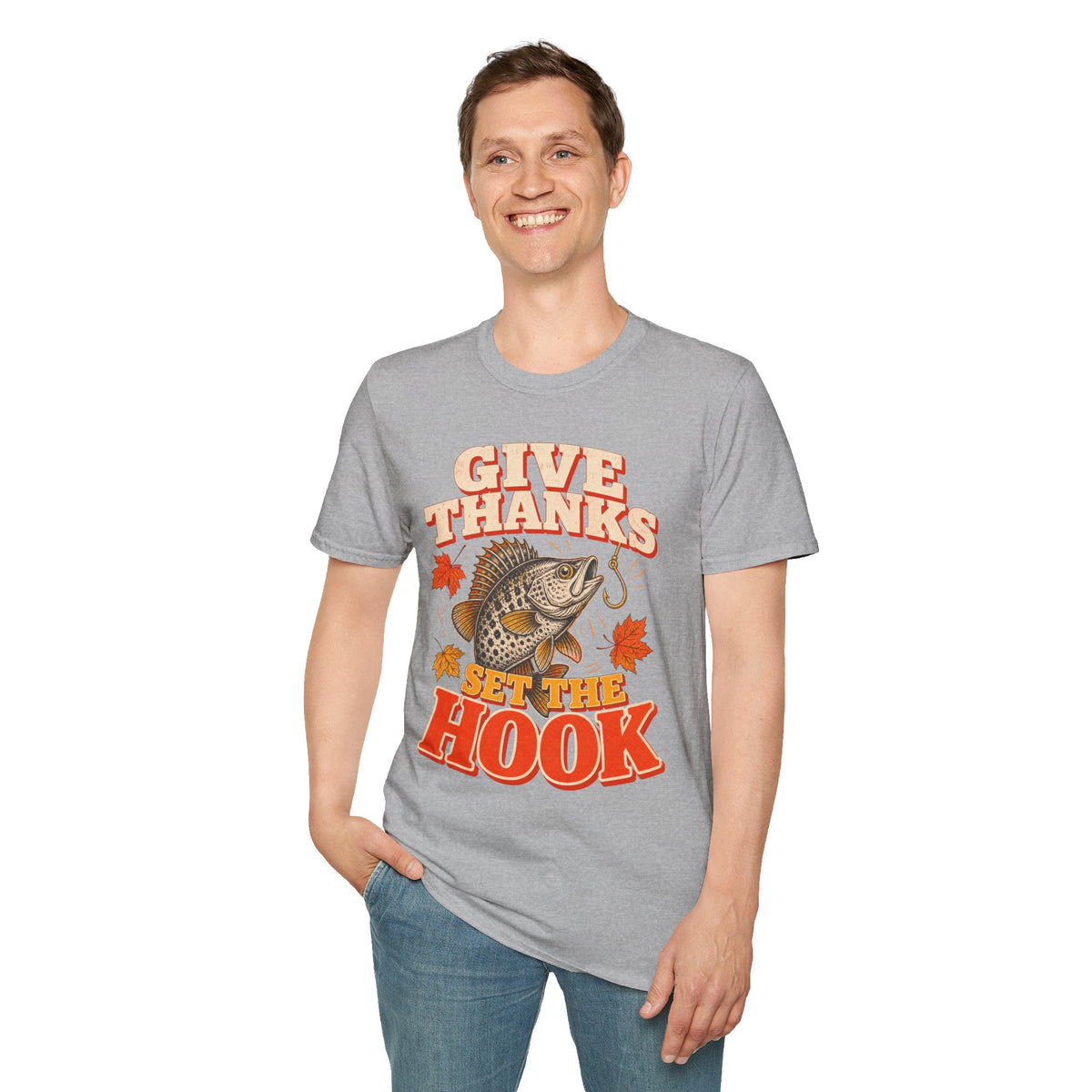 Give Thanks, Set the Hook Thanksgiving Fishing T-Shirt