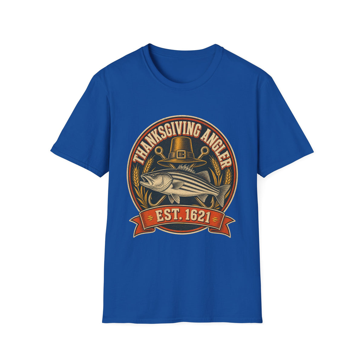 Thanksgiving Angler Est. 1621 Fishing T-Shirt