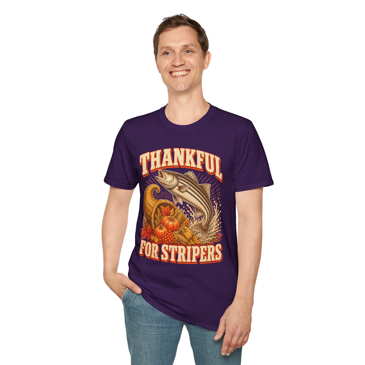 Thankful for Stripers Fishing T-Shirt
