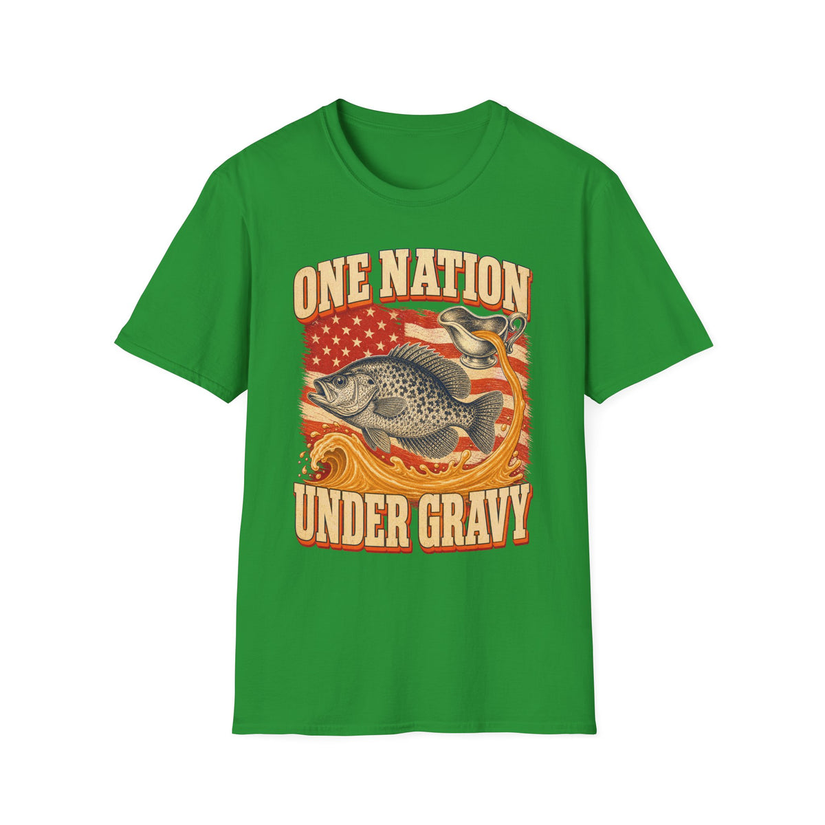 One Nation Under Gravy Funny Fish Thanksgiving T-Shirt