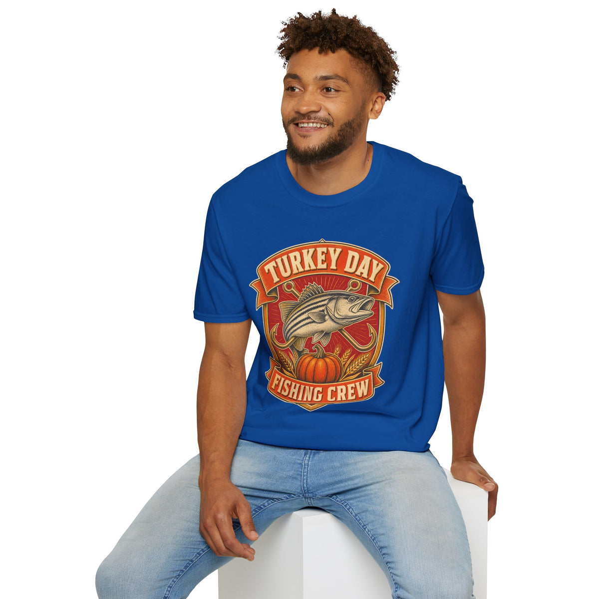 Turkey Day Fishing Crew T-Shirt – Thanksgiving Fishing Shirt