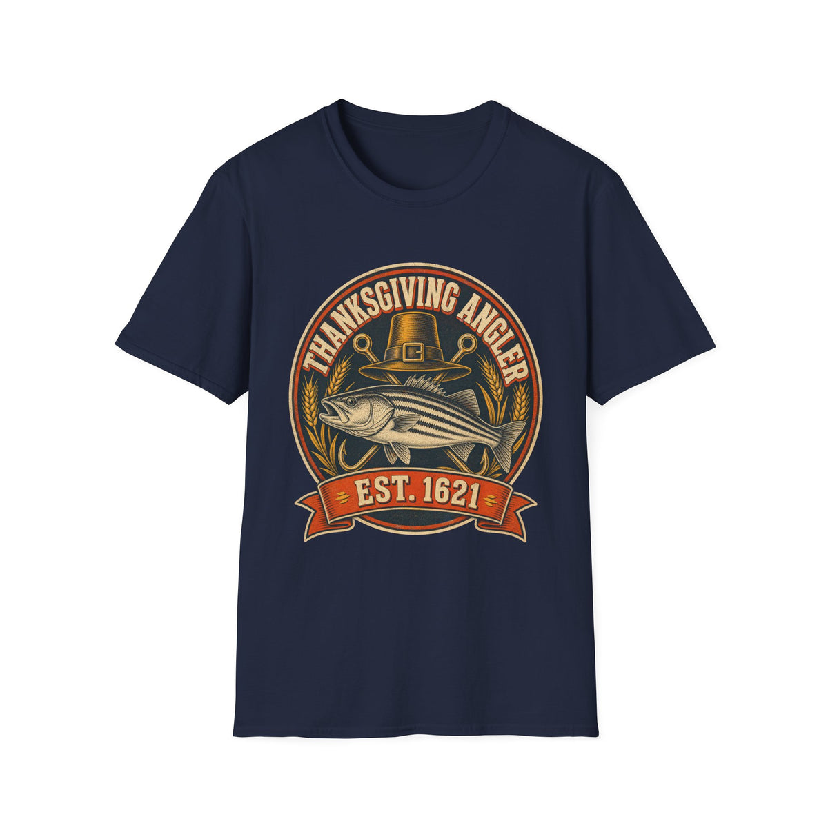 Thanksgiving Angler Est. 1621 Fishing T-Shirt