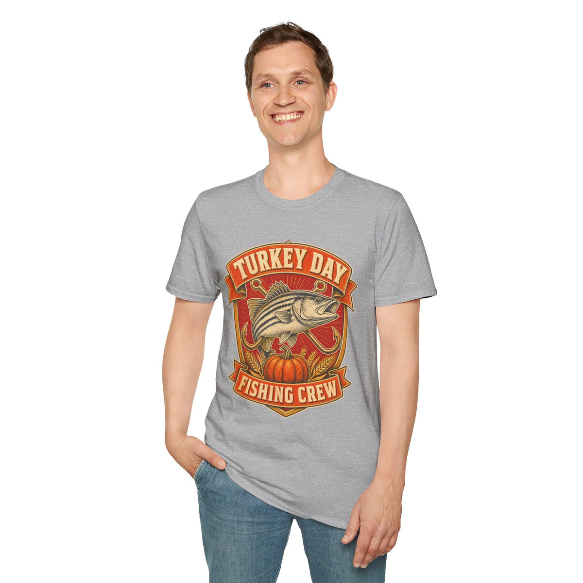 Turkey Day Fishing Crew T-Shirt – Thanksgiving Fishing Shirt