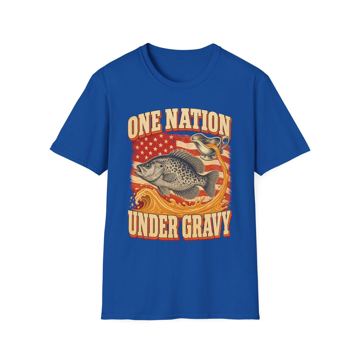 One Nation Under Gravy Funny Fish Thanksgiving T-Shirt
