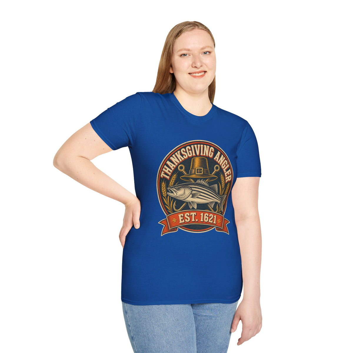 Thanksgiving Angler Est. 1621 Fishing T-Shirt
