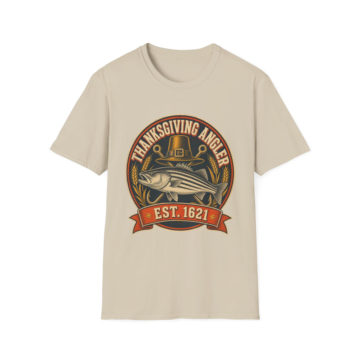 Thanksgiving Angler Est. 1621 Fishing T-Shirt