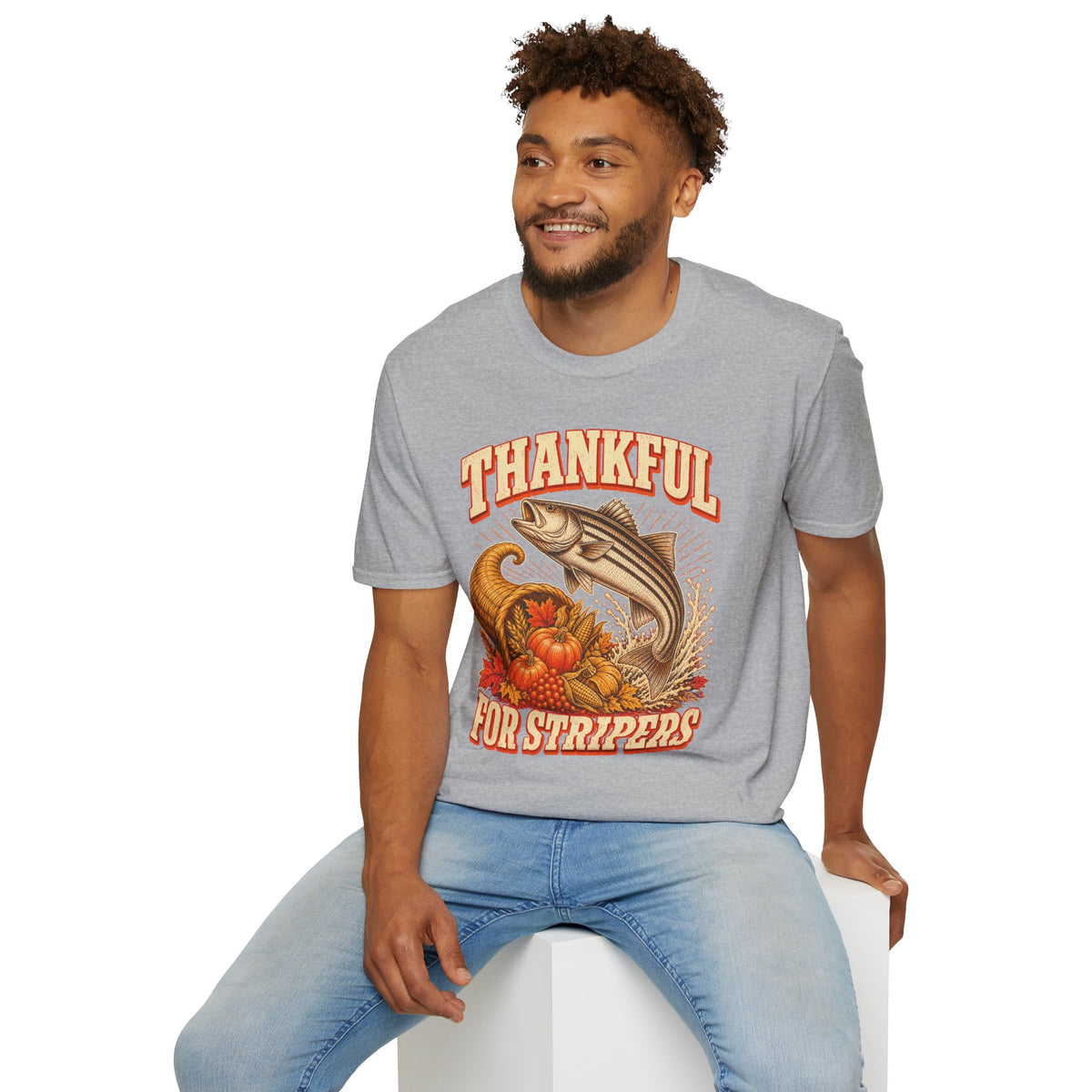 Thankful for Stripers Fishing T-Shirt