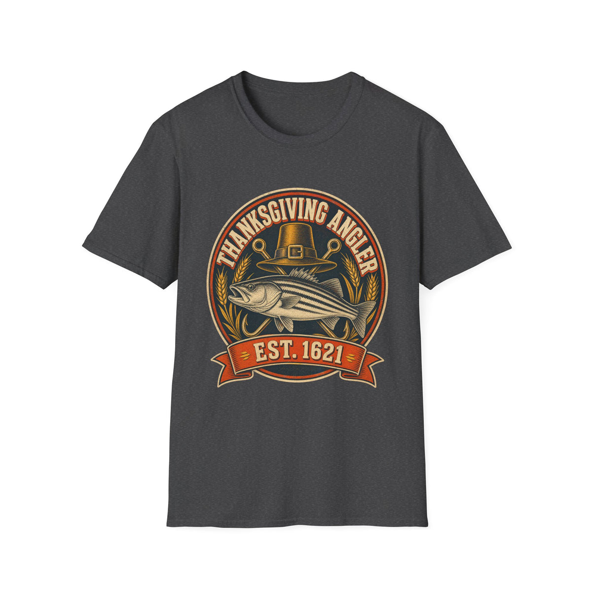 Thanksgiving Angler Est. 1621 Fishing T-Shirt