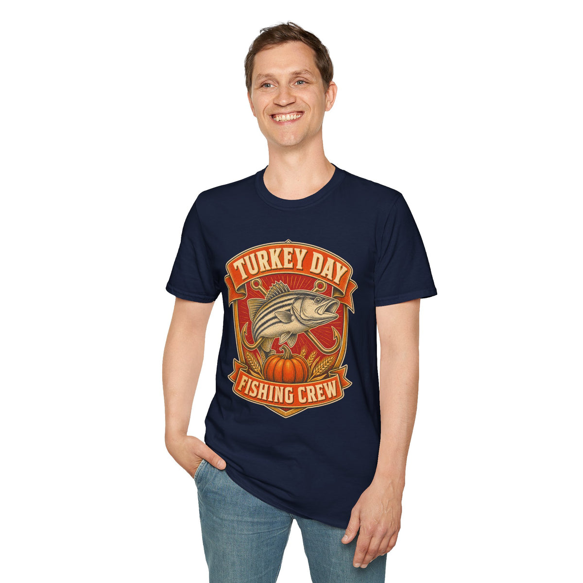 Turkey Day Fishing Crew T-Shirt – Thanksgiving Fishing Shirt