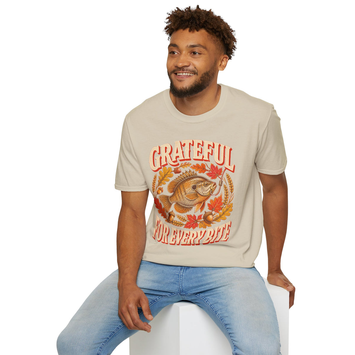 Grateful for Every Bite Fish Thanksgiving T-Shirt